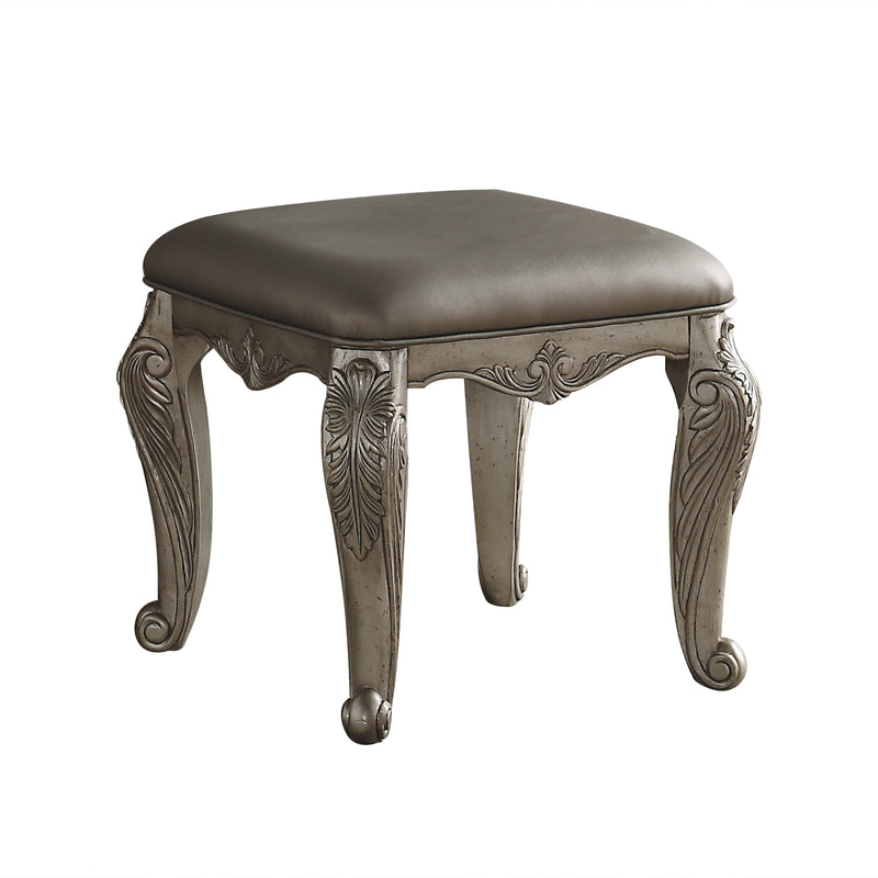 Northville PU & Antique Silver Vanity Stool Vanity Furniture City Furniture City (CA)l