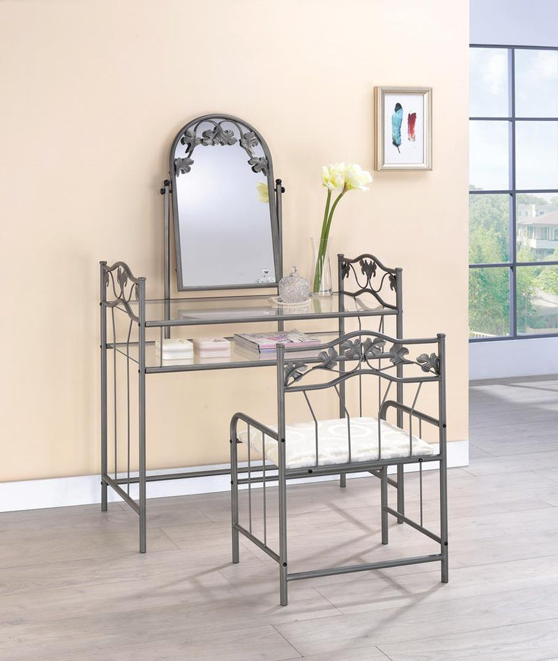Transitional Nickel Bronze Vanity Set Vanity Furniture City Furniture City (CA)l