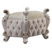 Picardy Fabric & Antique Pearl Vanity Stool Vanity Furniture City Furniture City (CA)l