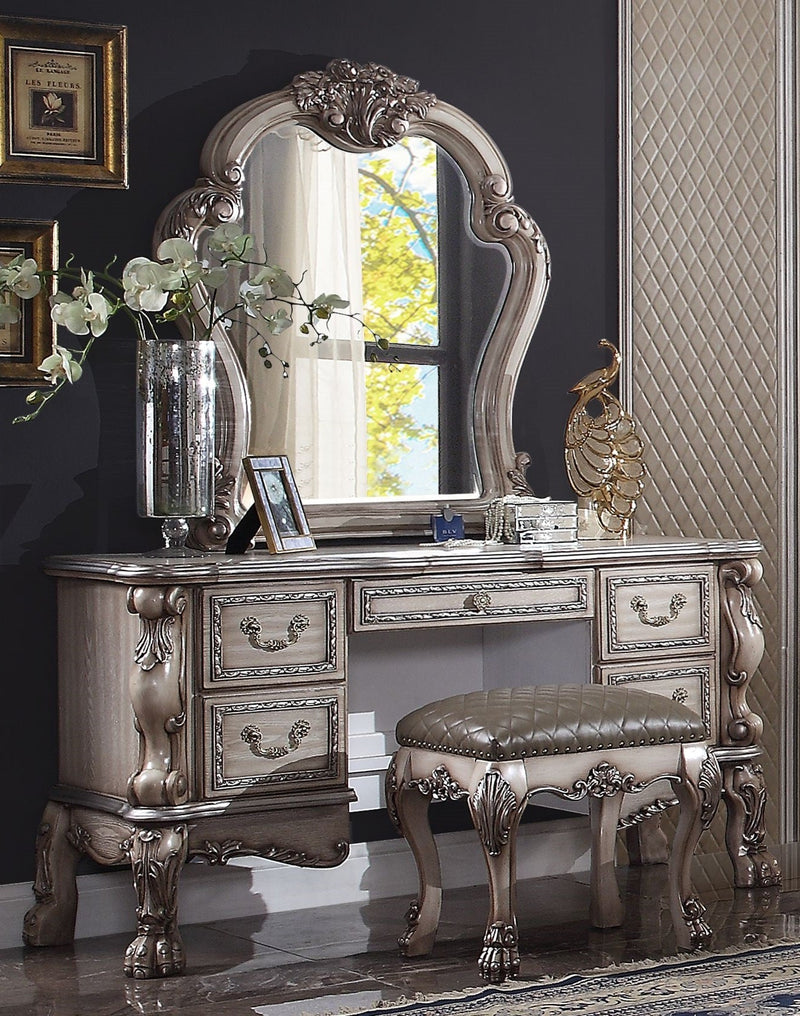 Dresden Vintage Bone White Vanity Desk Vanity Furniture City Furniture City (CA)l