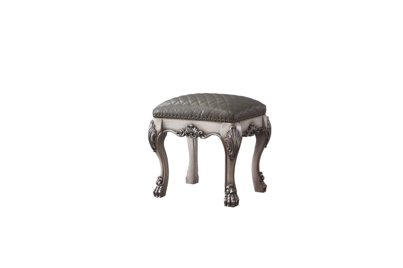 Dresden Vintage Bone White & PU Vanity Stool Vanity Furniture City Furniture City (CA)l
