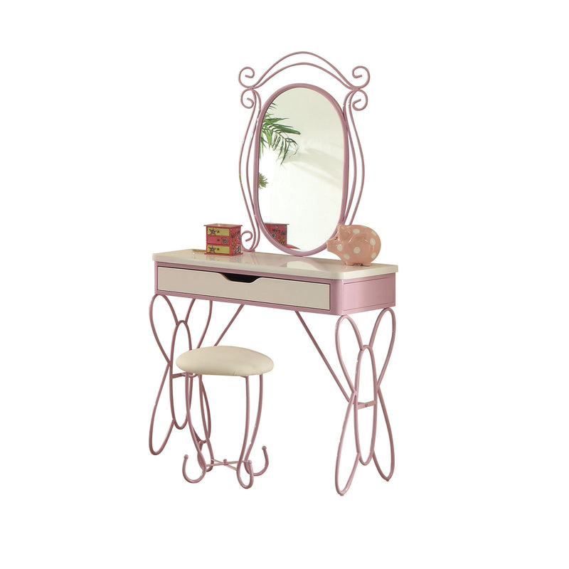 Priya II White & Light Purple Vanity Set Vanity Furniture City Furniture City (CA)l