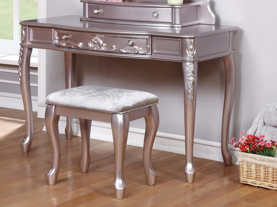 Caroline Metallic Lilac Vanity Desk Vanity Desk Furniture City Furniture City (CA)l