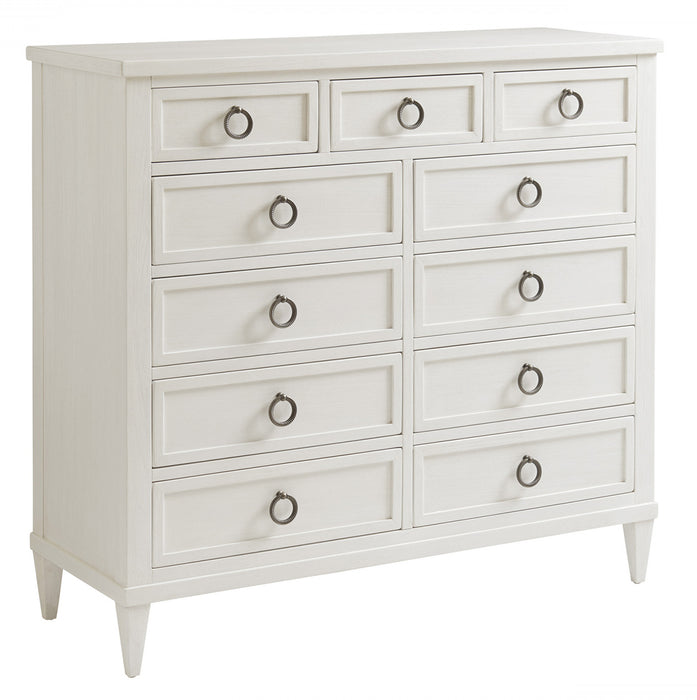 Tommy Bahama Ocean Breeze Pinecrest Gentlemans 11 Drawer Chest in White 570-329 Chest Furniture City Furniture City (CA)l