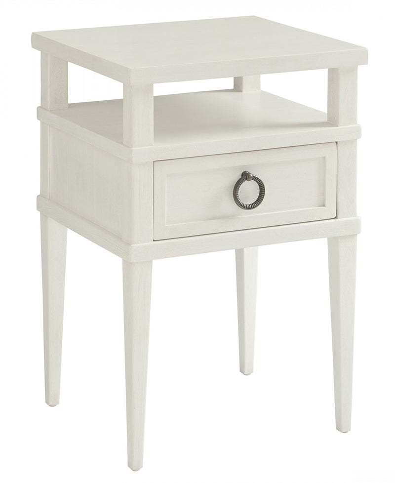Tommy Bahama Ocean Breeze Collier 1 Drawer Night Table in White 570-622 Nightstand Furniture City Furniture City (CA)l