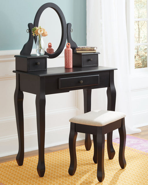 Huey Vineyard Vanity and Mirror with Stool Vanity Furniture City Furniture City (CA)l