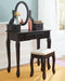 Huey Vineyard Vanity and Mirror with Stool Vanity Furniture City Furniture City (CA)l