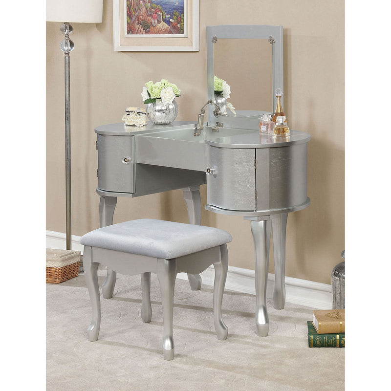 Lilita Silver Vanity w/ Stool Vanity Furniture City Furniture City (CA)l