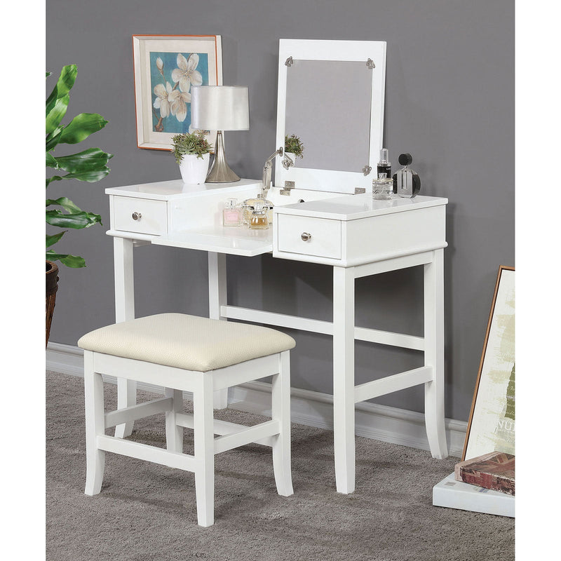 Kelis White Vanity w/ Stool Vanity Furniture City Furniture City (CA)l