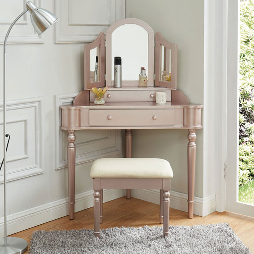 Kasey Rose Pink Vanity w/ Stool Vanity Furniture City Furniture City (CA)l