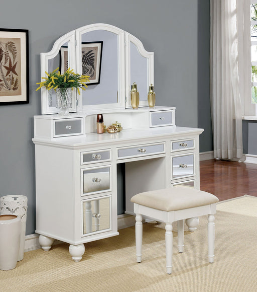 TRACY White Vanity w/ Stool Vanity Furniture City Furniture City (CA)l