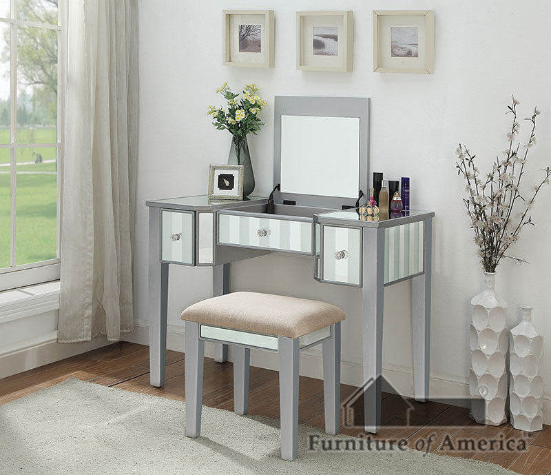 Joyce Silver Vanity w/ Stool Vanity Furniture City Furniture City (CA)l