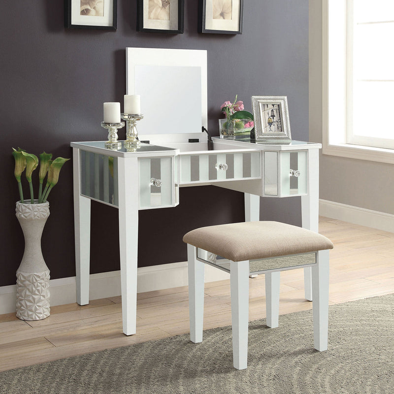 Joyce White Vanity w/ Stool Vanity Furniture City Furniture City (CA)l