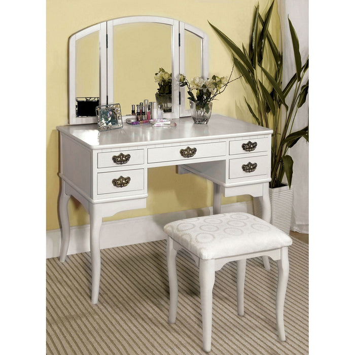 Ashland White Vanity Table Vanity Furniture City Furniture City (CA)l