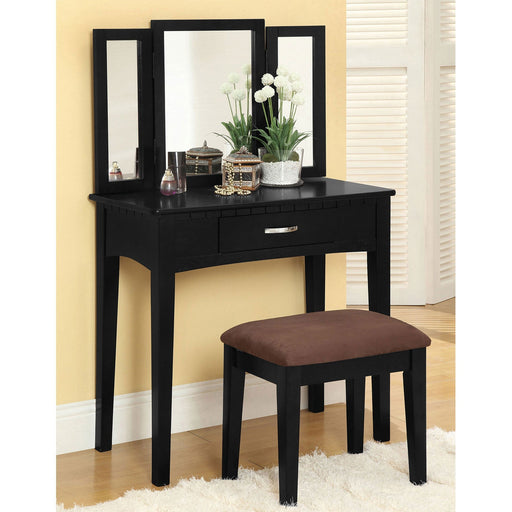 Potterville Black Vanity Table w/ Stool Vanity Furniture City Furniture City (CA)l
