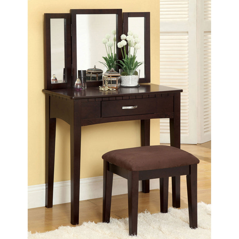 Potterville Espresso Vanity Table Vanity Furniture City Furniture City (CA)l