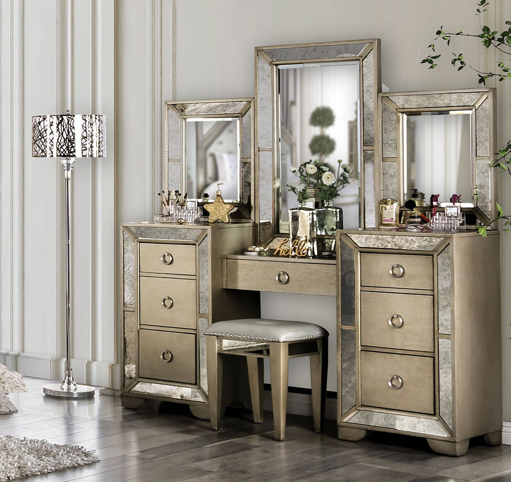 Maribel Champagne Vanity Set - Furniture City | Sales Furniture City (CA)l Maribel Champagne Vanity Set - Furniture City | Sales Furniture City (CA)l