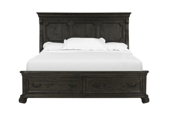 Magnussen Furniture Bellamy California King Panel Storage Bed in Peppercorn B2491-73B Bed Furniture City Furniture City (CA)l