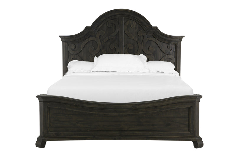 Magnussen Furniture Bellamy Queen Shaped Panel Bed in Peppercorn Bed Furniture City Furniture City (CA)l