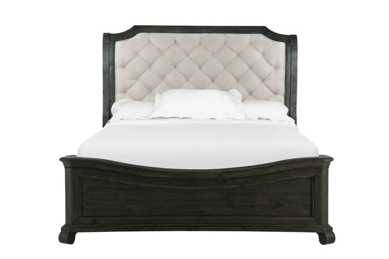 Magnussen Furniture Bellamy California King Sleigh Bed w/ Shaped Footboard in Peppercorn Furniture City