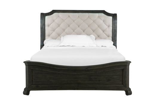 Magnussen Furniture Bellamy King Sleigh Bed w/ Shaped Footboard in Peppercorn Bed Furniture City Furniture City (CA)l