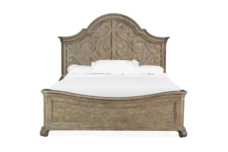 Magnussen Furniture Tinley Park King Shaped Panel Bed in Dove Tail Grey Bed Furniture City Furniture City (CA)l
