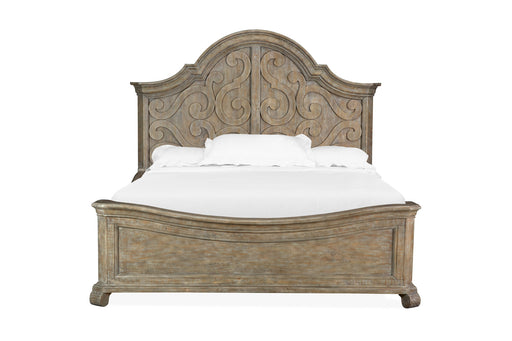 Magnussen Furniture Tinley Park Queen Shaped Panel Bed in Dove Tail Grey Bed Furniture City Furniture City (CA)l