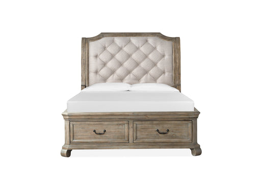 Magnussen Furniture Tinley Park King Sleigh Storage Bed in Dove Tail Grey Bed Furniture City Furniture City (CA)l