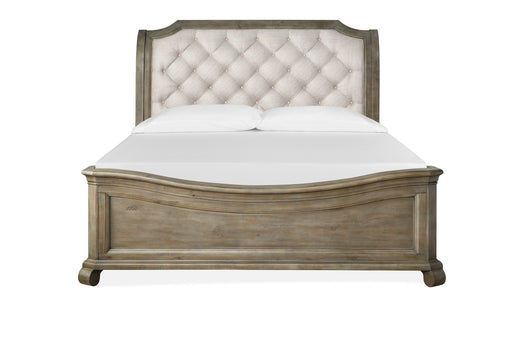 Magnussen Furniture Tinley Park California King Sleigh Bed with Shaped Footboard in Dove Tail Grey Bed Furniture City Furniture City (CA)l