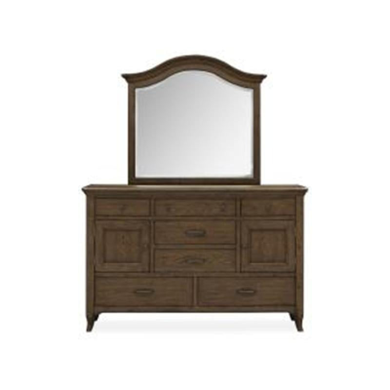 Magnussen Furniture Roxbury Manor Shaped Mirror in Homestead Brown Mirror Furniture City Furniture City (CA)l
