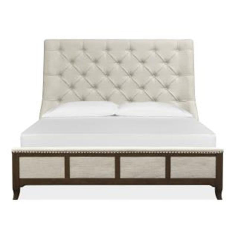 Magnussen Furniture Roxbury Manor California King Sleigh Upholstered Bed in Homestead Brown Bed Furniture City Furniture City (CA)l