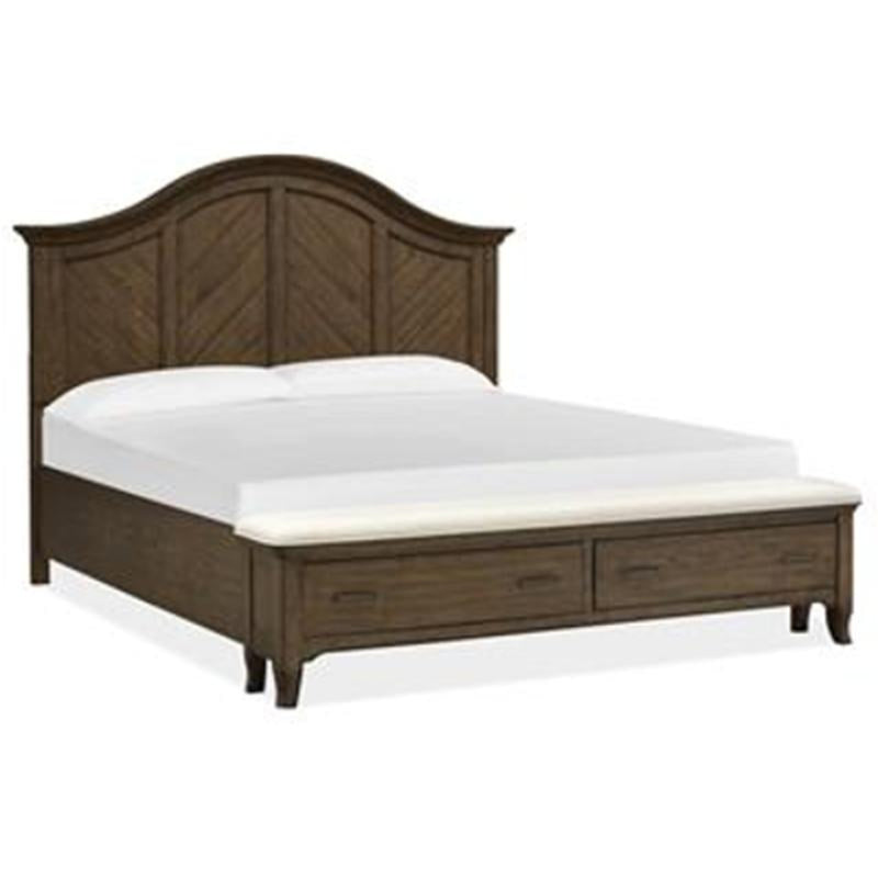 Magnussen Furniture Roxbury Manor California King Panel Storage Bed in Homestead Brown Bed Furniture City Furniture City (CA)l