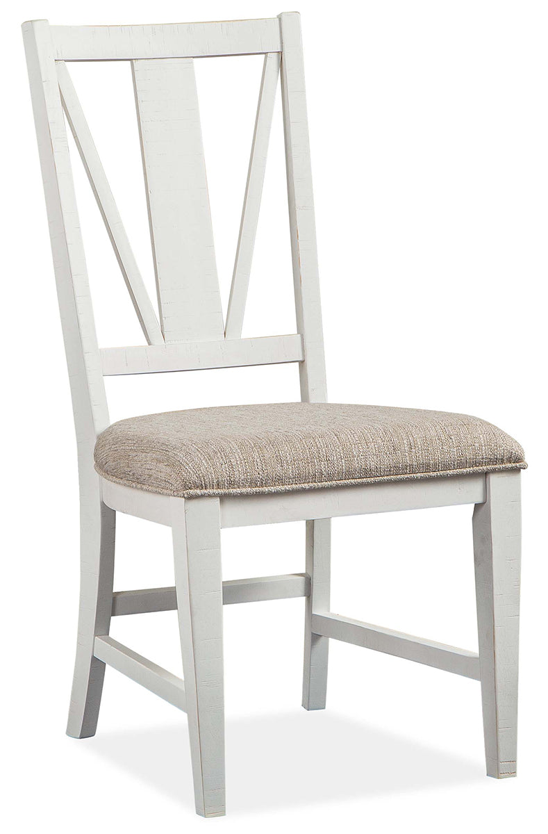 Magnussen Furniture Heron Cove Dining Side Chair with Upholstered Seat in Chalk White (Set of 2) Side Chair Furniture City Furniture City (CA)l