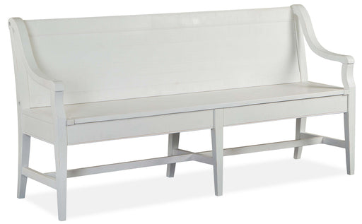 Magnussen Furniture Heron Cove Bench with Back in Chalk White Bench Furniture City Furniture City (CA)l