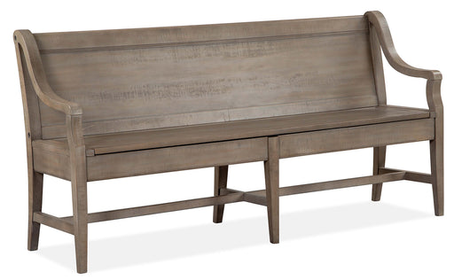 Magnussen Furniture Paxton Place Bench w/ Back in Dovetail Grey Bench Furniture City Furniture City (CA)l