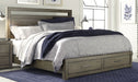 Aspenhome Modern Loft King Panel Storage Bed in Greystone Bed Furniture City Furniture City (CA)l