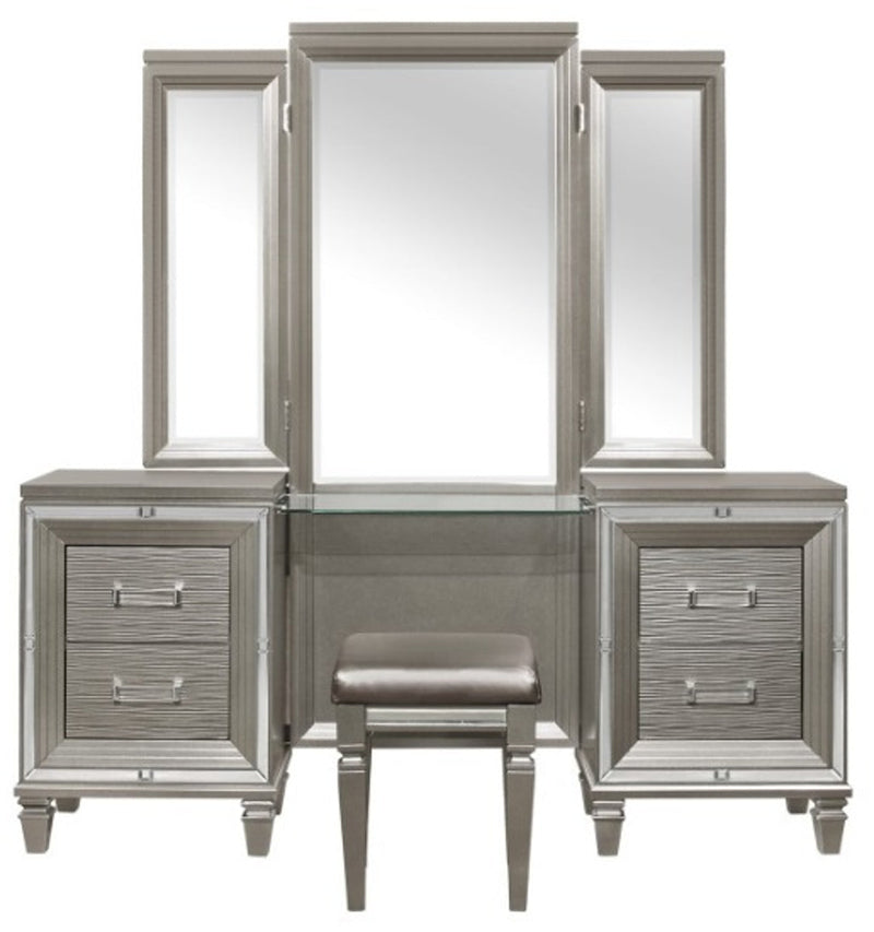 Homelegance Tamsin 3pcs Vanity Dresser with Mirror in Silver Grey Metallic 1616-15 Vanity Furniture City Furniture City (CA)l