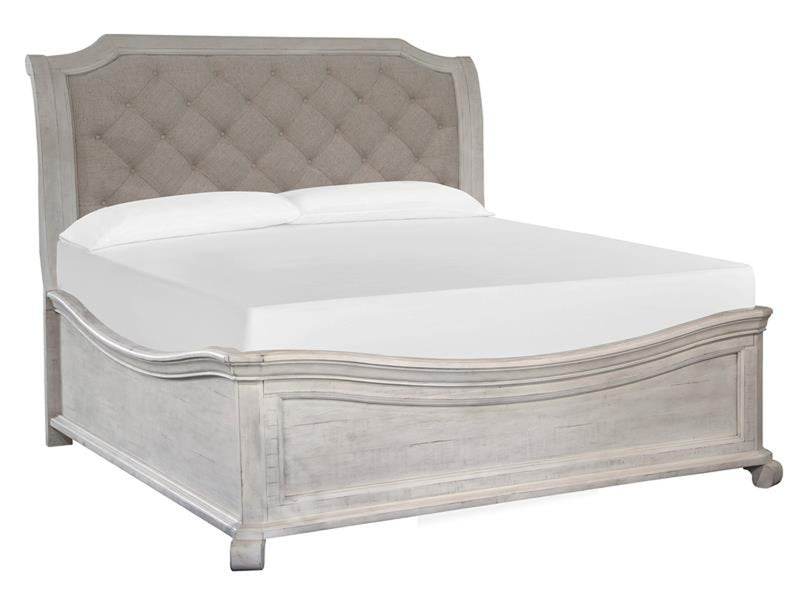 Magnussen Furniture Bronwyn California King Sleigh Bed with Shaped Footboard in Alabaster Bed Furniture City Furniture City (CA)l