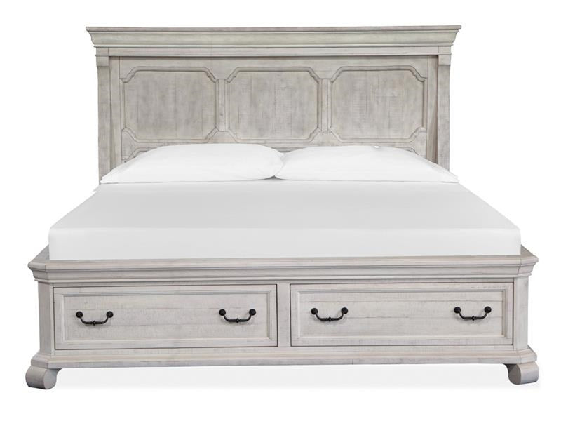 Magnussen Furniture Bronwyn Queen Panel Storage Bed in Alabaster Bed Furniture City Furniture City (CA)l
