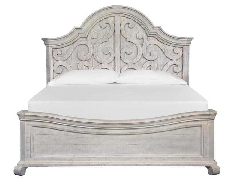 Magnussen Furniture Bronwyn King Shaped Panel Bed in Alabaster Bed Furniture City Furniture City (CA)l