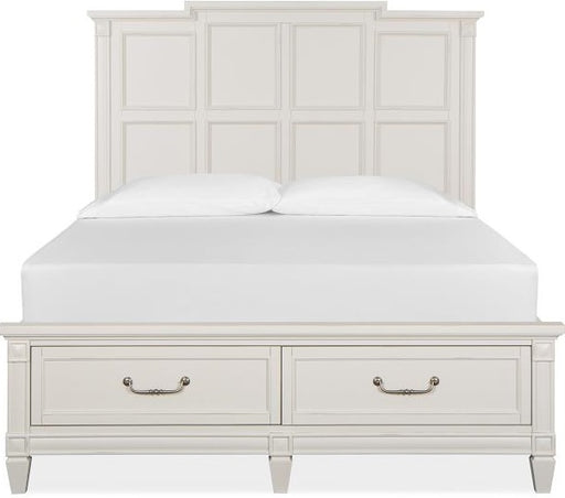 Magnussen Furniture Willowbrook Queen Storage Bed in Egg Shell White Bed Furniture City Furniture City (CA)l