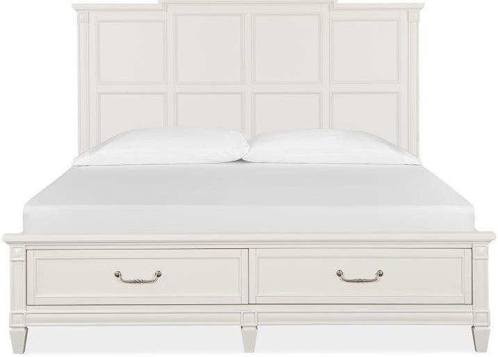 Magnussen Furniture Willowbrook King Storage Bed in Egg Shell White Bed Furniture City Furniture City (CA)l