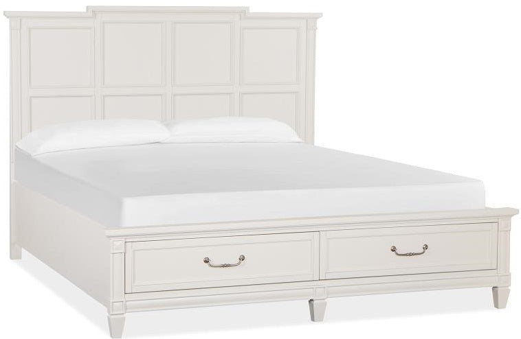 Magnussen Furniture Willowbrook Cal King Storage Bed in Egg Shell White Bed Furniture City Furniture City (CA)l